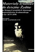 Materiały źródłowe do dziejów Żydów Tom I