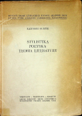 Stylistyka Poetyka Teoria Literatury