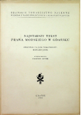Najstarszy tekst prawa morskiego w Gdańsku