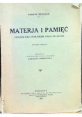 Materja i pamięć 1930 r.