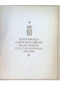 Konserwacja cudownego obrazu Matki Boskiej Częstochowskiej listopad 1925 marzec 1926 1927 r