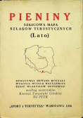 Pieniny szkicowa mapa szlaków turystycznych