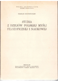 Studia z dziejów polskiej myśli filozoficznej i naukowej