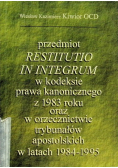 Przedmiot Restitutio in integrum w kodeksie prawa kanonicznego
