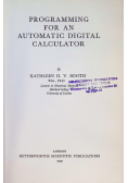 Programming for an Automatic Digital Calculator
