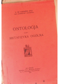Ontologja czyli metafizyka ogólna 1926 r.