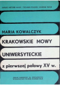 Krakowskie mowy uniwersyteckie z pierwszej połowy XV w.