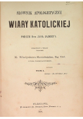 Słownik apologetyczny wiary katolickiej, Tom I, 1894 r.