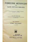 Podręcznik metodyczny do nauki historii biblijnej 1928 r.
