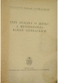 Tezy Stalina o języku a metodologia badań literackich