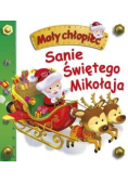 Mały chłopiec Sanie Świętego Mikołaja