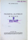 Przemysł złotniczy w Polsce 1933 r.