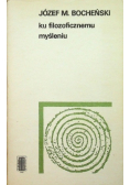 Ku filozoficznemu myśleniu