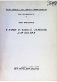 Studies in semitic grammar and metrics