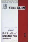 Studia krajowe Nr 1  Myśl filozoficzna komunistów w Polsce