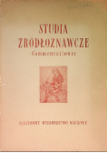 Studia Źródłoznawcze Commentationes