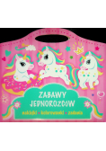 Zabawy jednorożców. Naklejki, kolorowanki, zadania