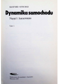 Teoria samochodu Dynamika samochodu napęd i hamowanie Tom I