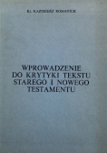 Wprowadzenie do Krytyki tekstu Starego  i Nowego Testamentu