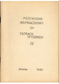 Przewodnik wspinaczkowy po Tatrach Wysokich IV