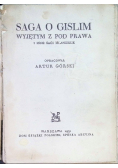 Saga o Gislim wyjętym z pod prawa i inne sagi islandzkie, 1931 r.