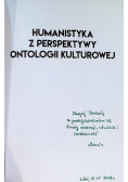 Humanistyka z perspektywy ontologii kulturowej