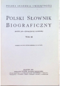 Polski Słownik Biograficzny Tom III