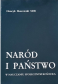Naród I Państwo w nauczaniu społecznym Kościoła