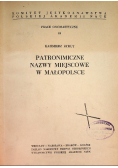 Patronimiczne nazwy miejscowe w Małopolsce