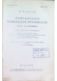 Zarządzanie warsztatem wytwórczym 1926 r.