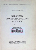 Narodziny Powieści Poetyckiej w Polsce