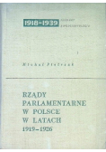 Rządy parlamentarne w Polsce w latach 1919 1926