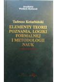 Elementy teorii poznania logiki formalnej