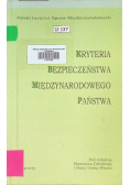 Kryteria bezpieczeństwa międzynarodowego państwa