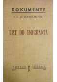 List do emigranta