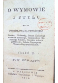 O wymowie i stylu Część II Tom IV 1815 r