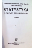 Statystyka Elementy teorii i zadania