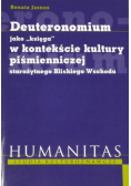 Deuteronomium jako księga w kontekście kultury piśmienniczej starożytnego Bliskiego Wschodu