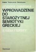 Wprowadzenie do starożytnej semiotyki Greckiej