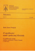 O możliwości nauki społecznej Kościoła