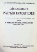 Zbiór najważniejszych przepisów uniwersyteckich 1913 r.