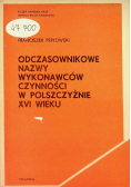 Odczasownikowe nazwy wykonawców czynności