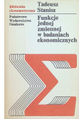 Funkcje jednej zmiennej w badaniach ekonomicznych