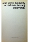 Elementy urządzenia i układy automatyki