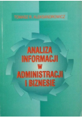 Analiza informacji w administracji i biznesie