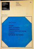 Studia nad łacińską terminologią polityczno-socjalną okresu republiki rzymskiej