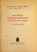 Motywacja napomnień moralnych w listach Św. Pawła