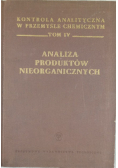 Analiza produktów nieorganicznych, Tom IV