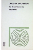 Ku filozoficznemu myśleniu