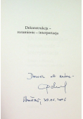 Dekonstrukcja rozumienie  interpretacja